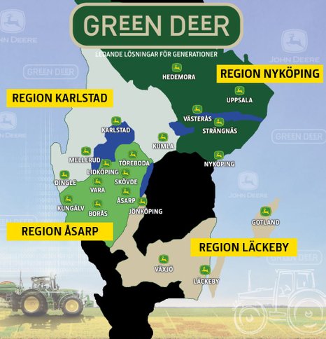 Green Deer anläggningar och regioner